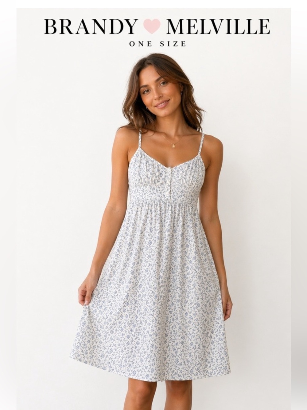 Brandy Melville Arianna Floral Mini Dress Cottagecore Coquette Feminine